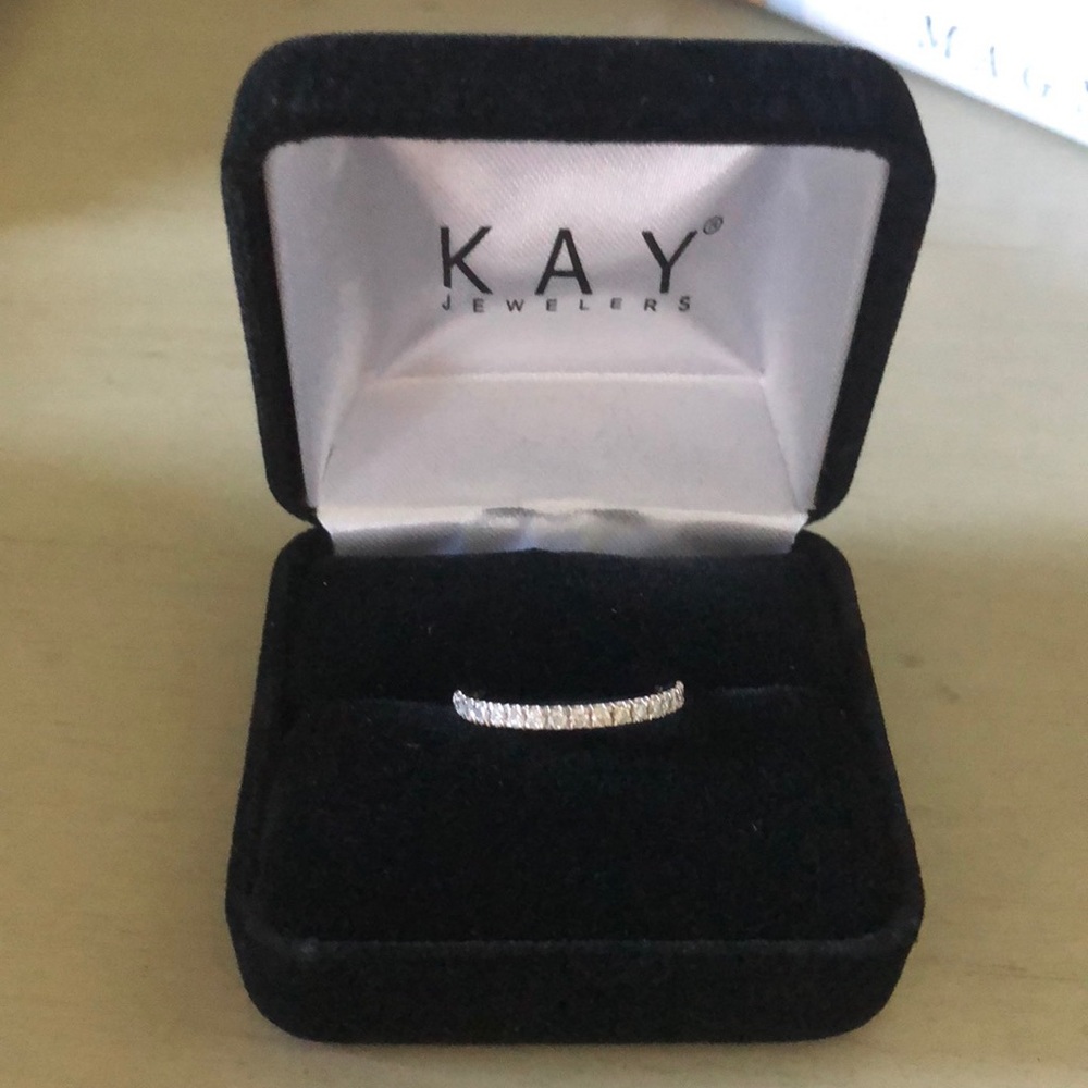 14k white gold 1/4 diamond band